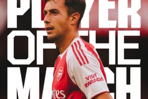 hth体育官网入口-阿森纳官方：祖比门迪当选3-0毕尔巴鄂竞技，球迷票选全场最佳